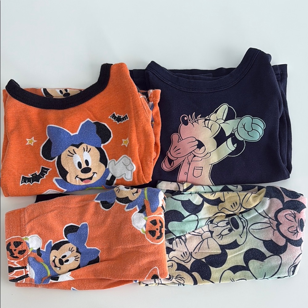 Disney Pajama Bundle - Halloween and sleepy Minnie Mouse 18 & 24 months